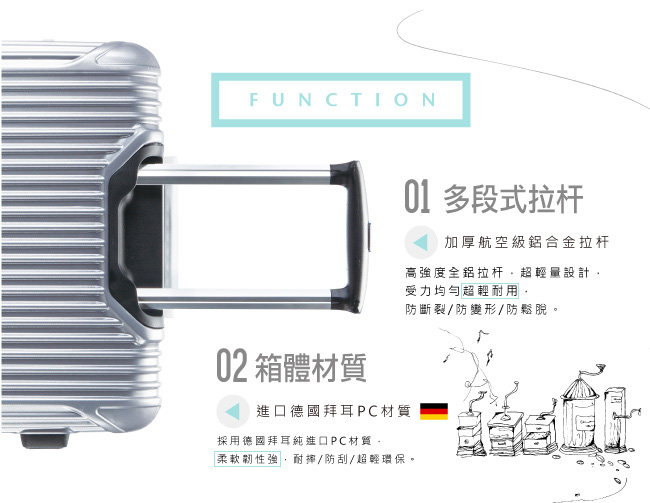 AOU 極速致美系列 29吋PC防刮專利設計鋁框行李箱(多色任選)90-020A