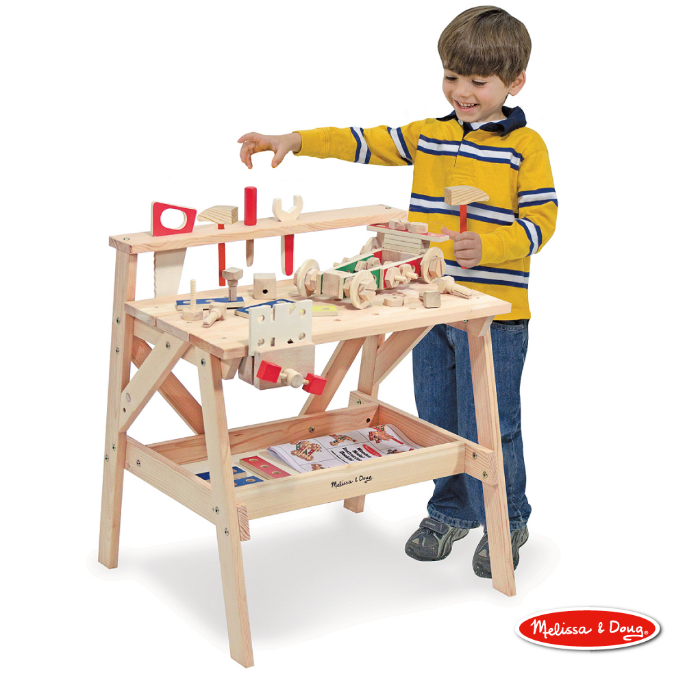 美國瑪莉莎 Melissa & Doug 益智 - 木製大型工具台 + 益智工具組