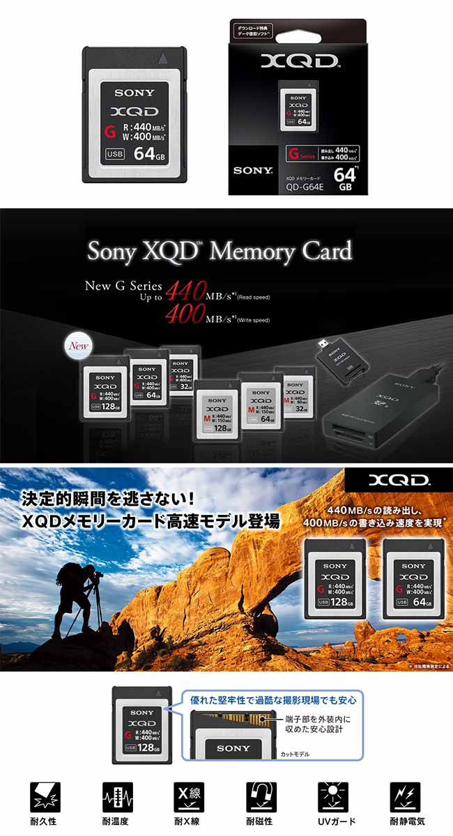 SONY 64GB XQD R440M/s 相機專用高速記憶卡(G Series)