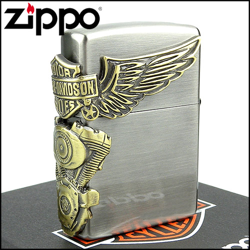 【ZIPPO】日系~Harley-Davidson-哈雷-仿舊鍍黃銅加工打火機