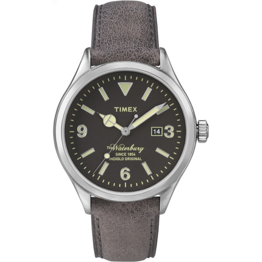 TIMEX 天美時 經典潮流手錶 Waterbury系列 -黑面/深咖啡帶-40mm