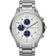 A│X Armani Exchange 都會時尚三眼計時腕錶-銀/46mm product thumbnail 1