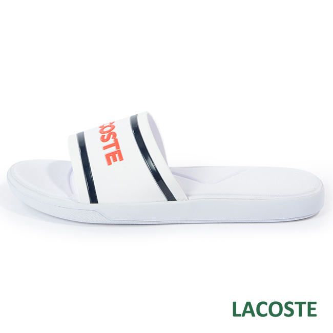 LACOSTE 女用拖鞋-白/橘