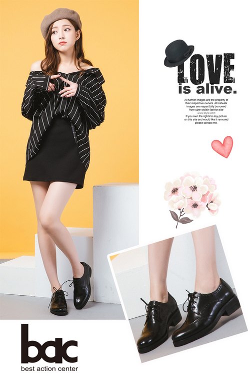 bac英倫學院 率性時尚牛津鞋-黑色