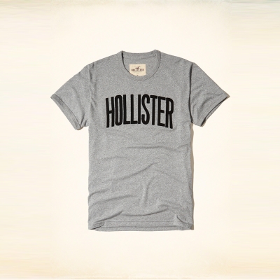 Hollister HCO 海鷗 經典文字設計短袖T恤-灰色