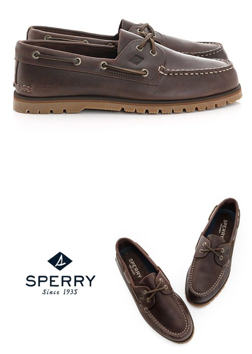 SPERRY 獨特魅力牛皮帆船鞋(男)-咖啡