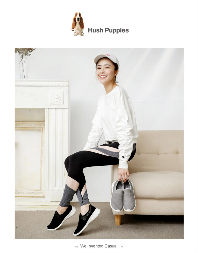 Hush Puppies EIREEN 輕量直套式健走鞋-灰色