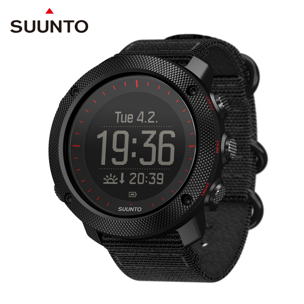 SUUNTO TraverseAlpha專為狩獵釣魚征服叢林野外的GPS腕錶-潛行黑紅刻版