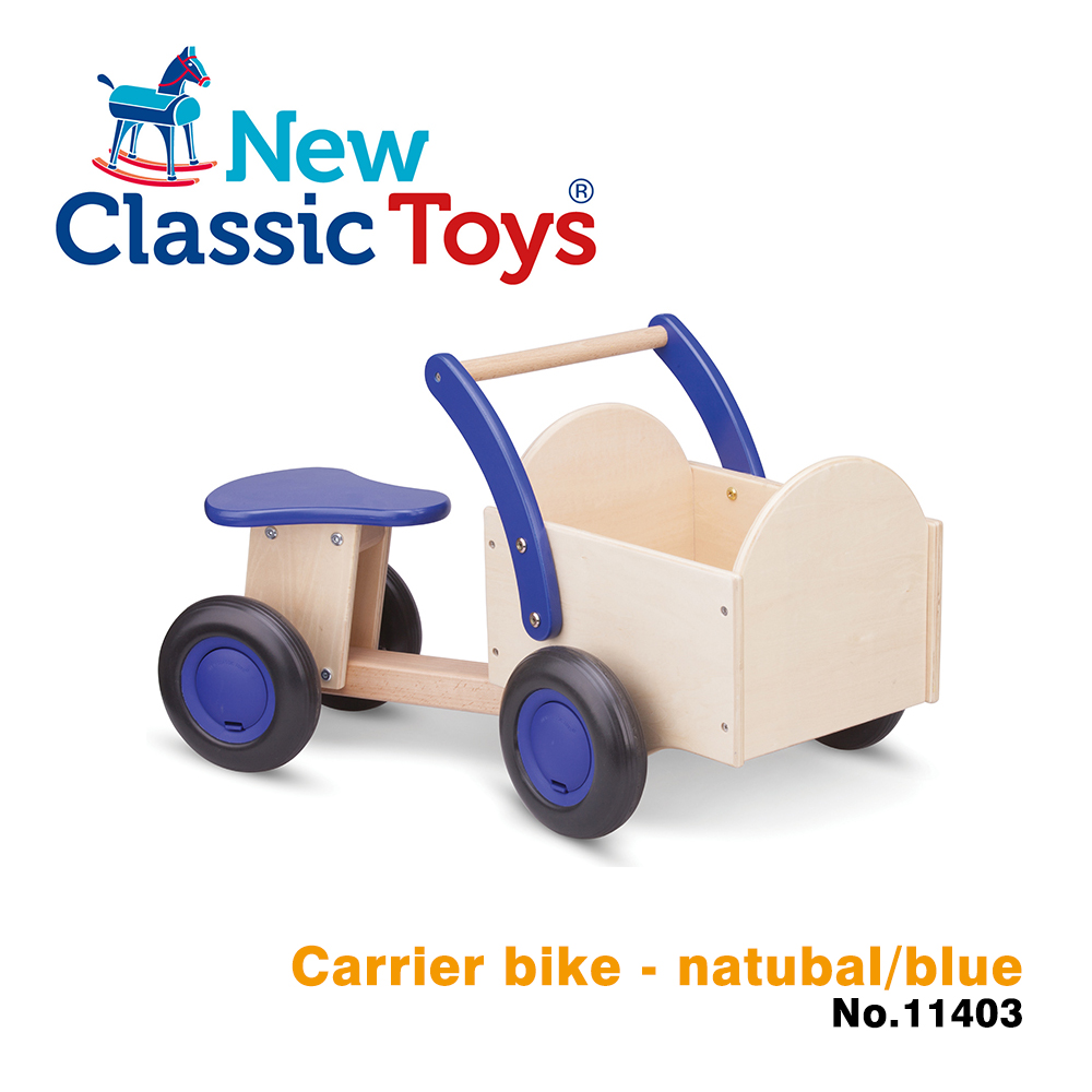 荷蘭New Classic Toys 經典木製置物滑步車 - 俏皮藍 - 11403