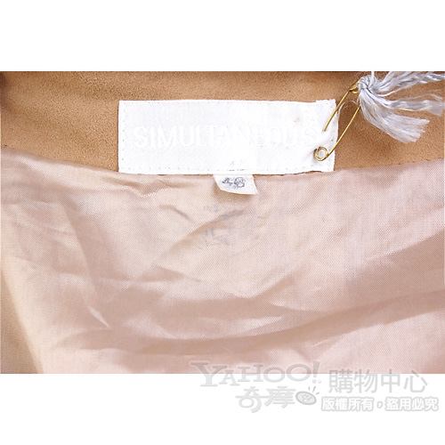 SIMULTANEOUS 駝色麂皮抓皺及膝裙