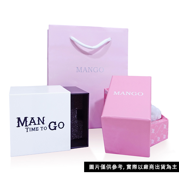 MANGO 優雅晶鑽珍珠貝陶瓷手錶-粉x玫瑰金/25mm