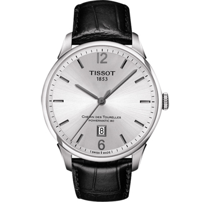 TISSOT 天梭 杜魯爾系列80小時動力機械腕錶-銀/42mm