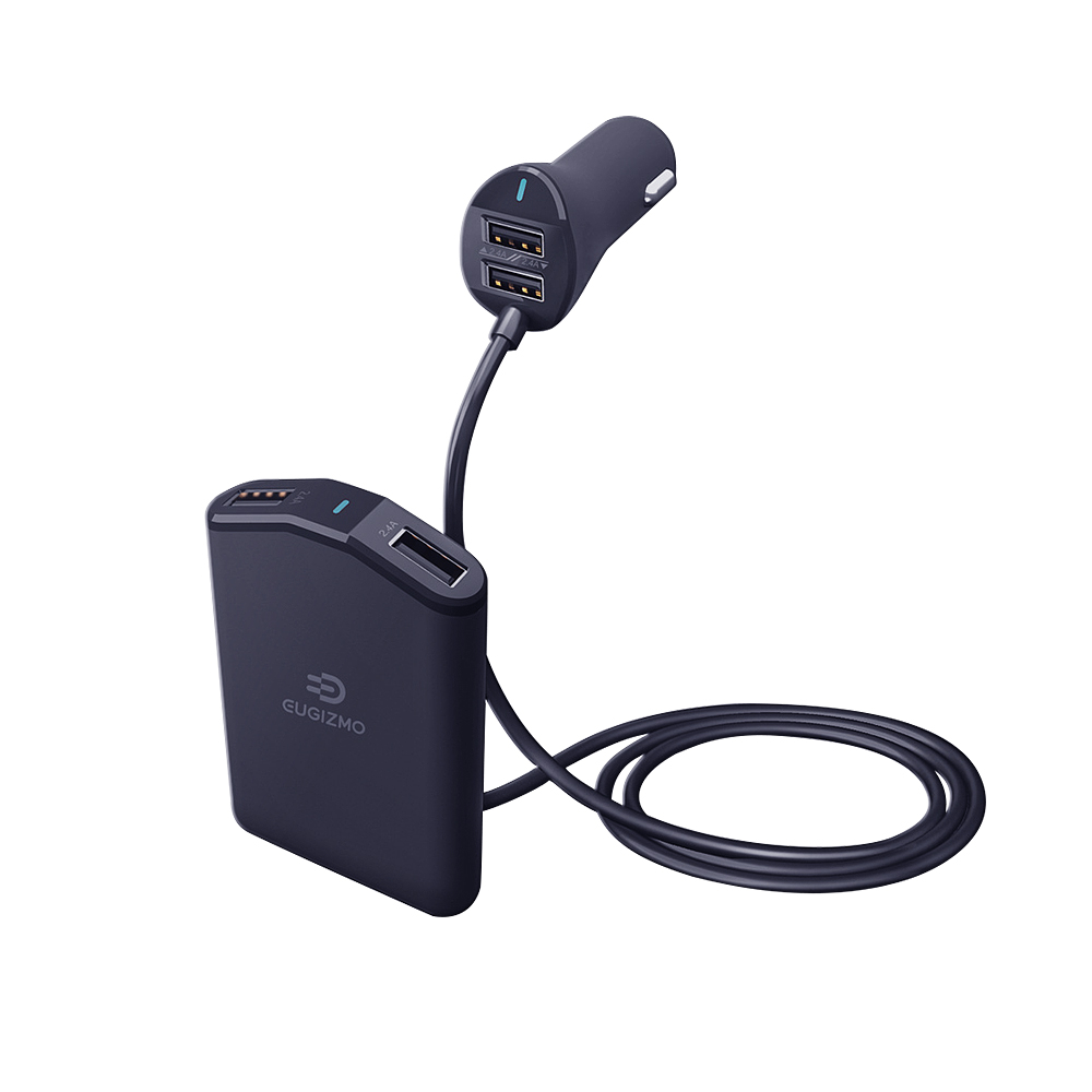 【OMyCar】智慧型超高速9.6A 四孔USB車充 手機 平板 行車紀錄器 相機皆可充