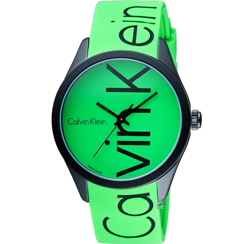 CK Calvin Klein K5E color 炫彩系列腕錶-綠色/40mm