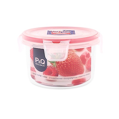 樂扣樂扣 P&Q系列PP色彩繽紛保鮮盒 圓形350ML(草莓紅)(8H)