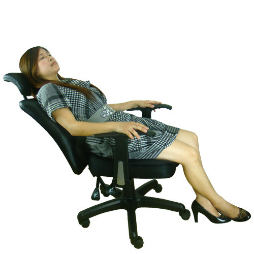 透氣美臀護腰黑皮辦公椅/電腦椅