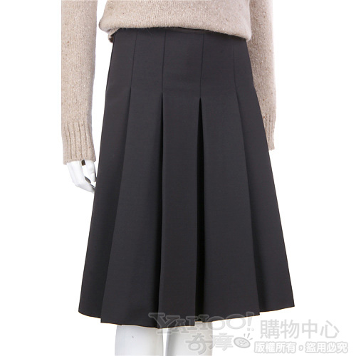 Max Mara 深灰色百摺A字裙