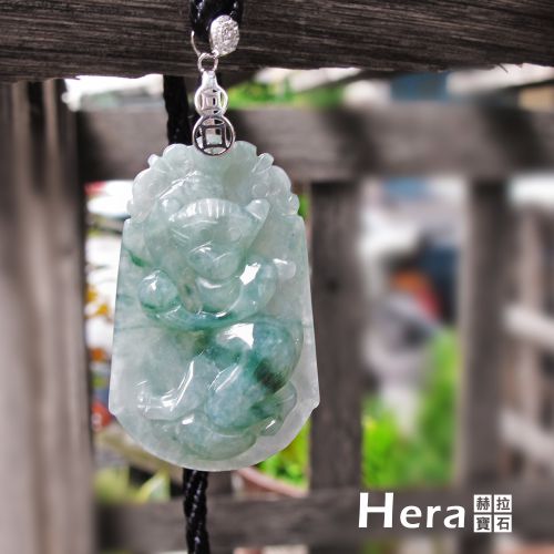 Hera 絕美天然A貨冰種翡翠十二生肖項鍊(生肖猴)