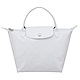 Longchamp 經典LM系列60週年復刻版格紋手提水餃包(小/白) product thumbnail 1