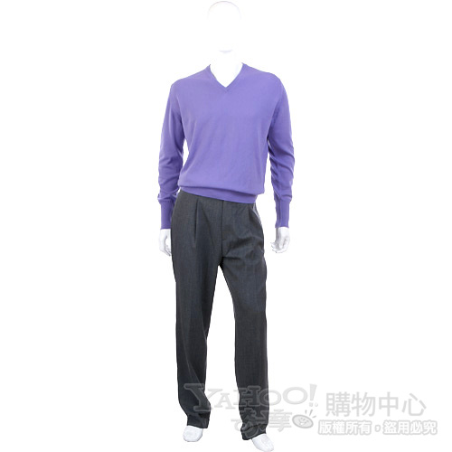 BOSS 灰色反褶設計西裝褲