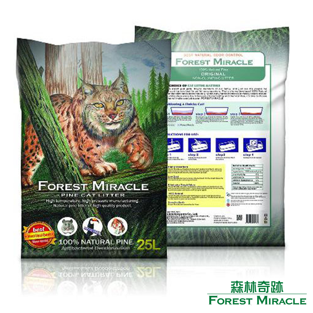 ForestMiracle 森林奇跡 天然環保 崩解型 松木砂 貓砂 25L