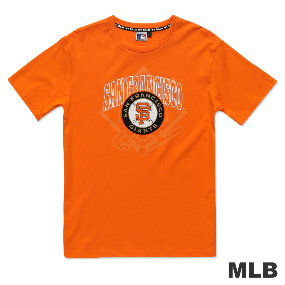 MLB-舊金山巨人隊棒球隊徽造型短袖T恤-桔(男)