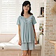 華歌爾睡衣-冰涼紗居家條紋 M-L 短袖睡衣褲裝(藍)-舒適睡衣 product thumbnail 1