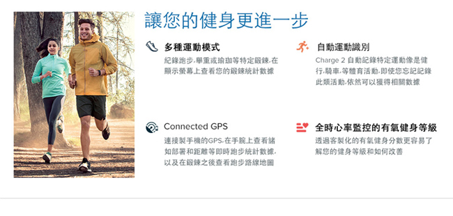 Fitbit Charge 2 無線心率監測專業運動手環 特別版