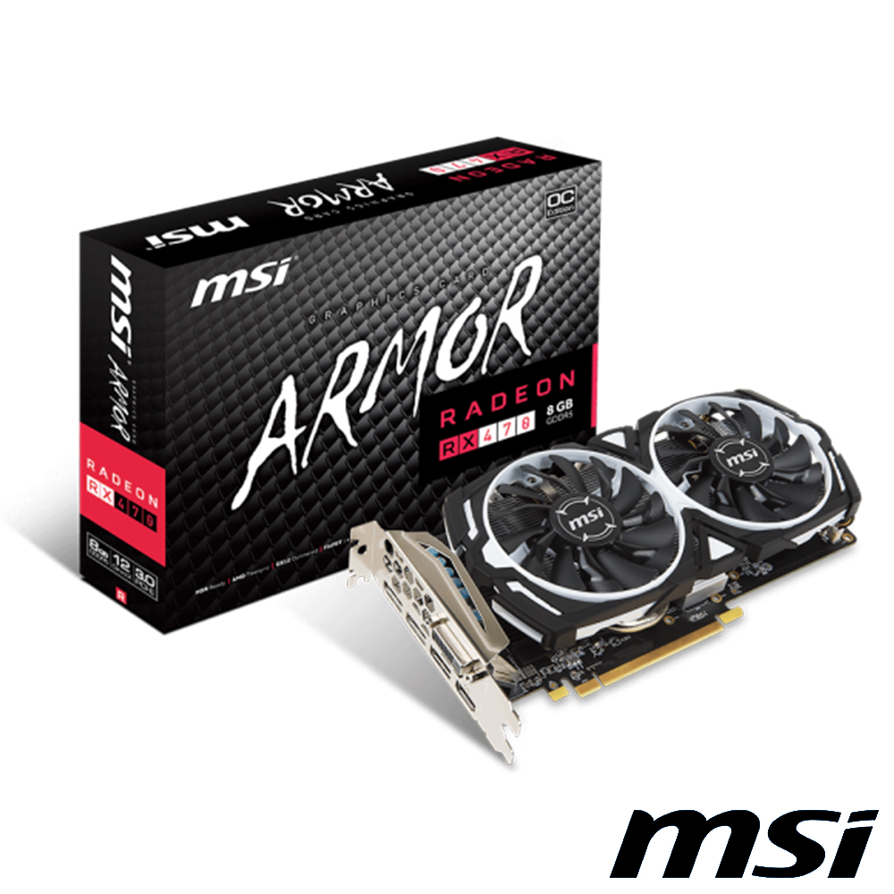 MSI微星 RX 470 ARMOR 8G OC顯示卡