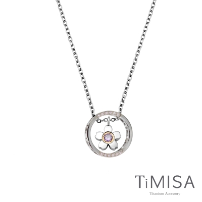 TiMISA《迷你櫻花指輪》(共三色)純鈦項鍊(E)