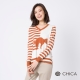 CHICA 慵懶午後貓咪圖騰V領條紋針織衫(2色) product thumbnail 1
