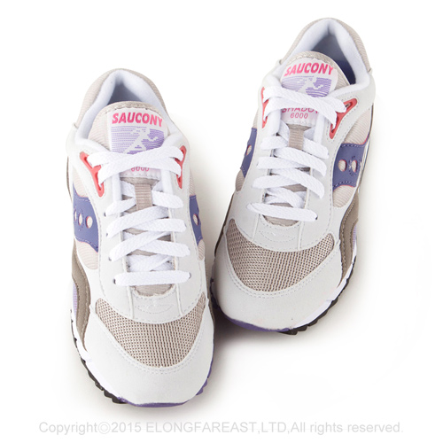 (女) 美國 SAUCONY 經典時尚休閒輕量慢跑球鞋-白紫