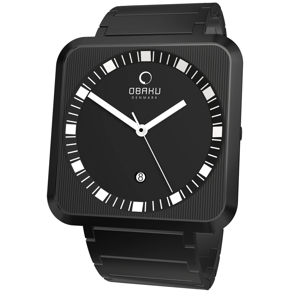 OBAKU 簡極印象時尚品味腕錶-黑/37mm