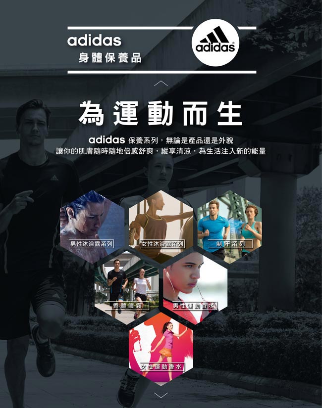 adidas愛迪達 男用淡香水(極限挑戰)100ml