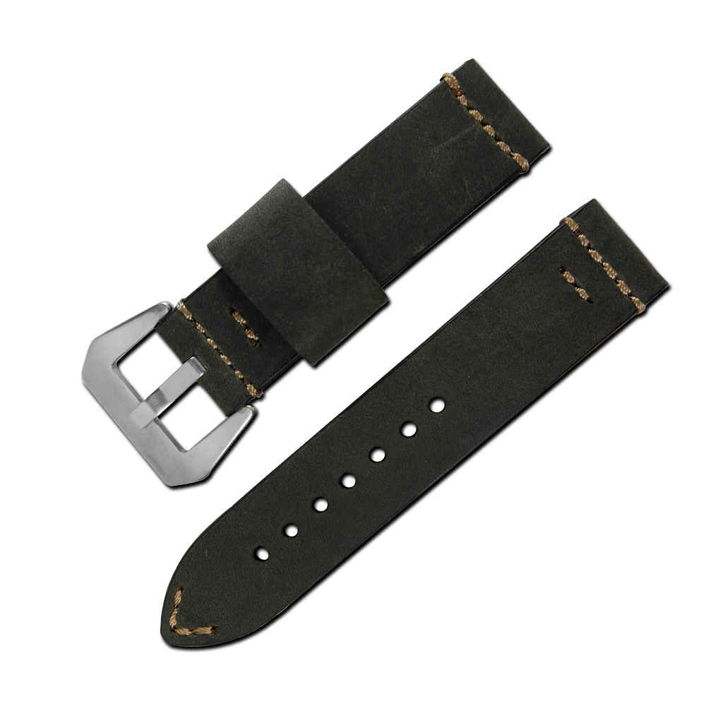 Watchband / 經典復刻時尚指標加厚版牛皮錶帶 深灰色