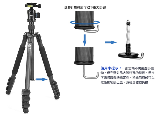 SIRUI碳纖維三腳架(附E10雲台) ET1204E10