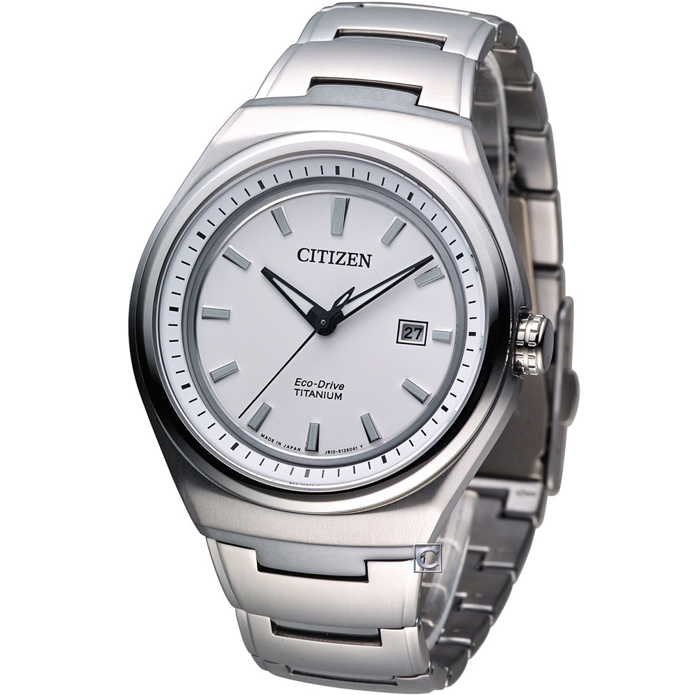 CITIZEN Eco-Drive 科技新貴鈦時尚腕錶(AW1251-51A)-白/43mm