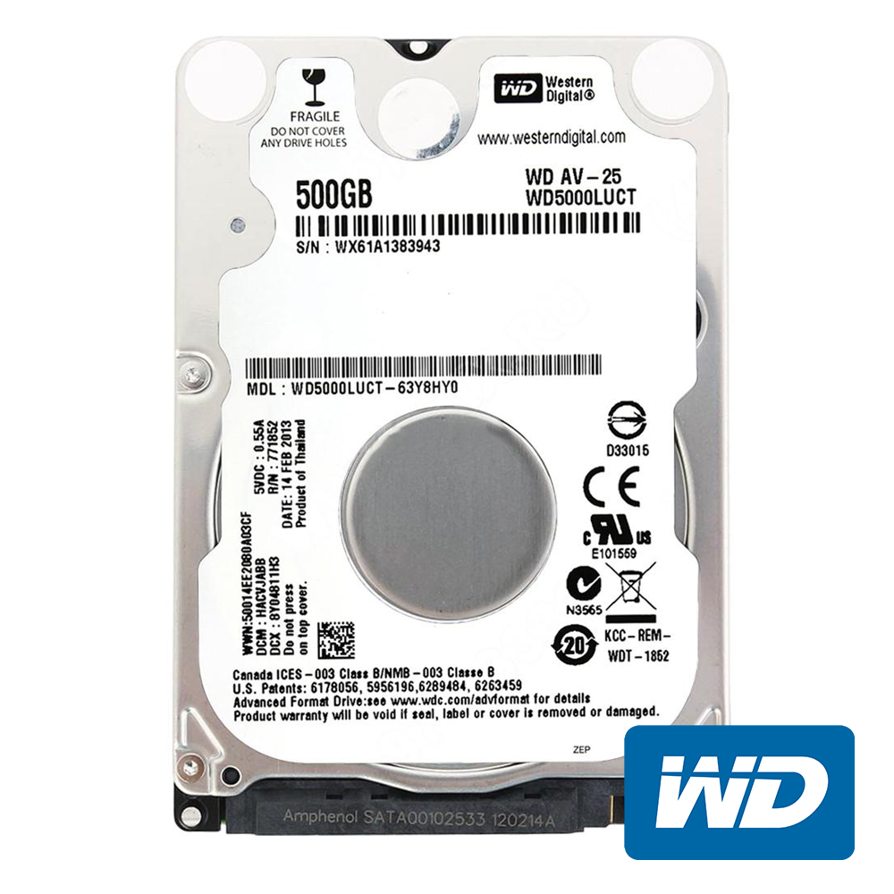 WD5000LUCT 影像監控 500GB(7mm) 2.5吋硬碟(AV-25)