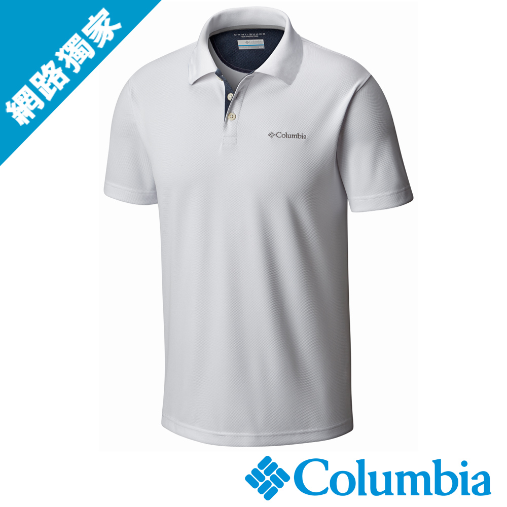 Columbia哥倫比亞 男款-防曬30快排POLO衫 白色 UAE01260WT