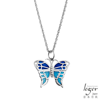 leger日本羽鈦《蝴蝶-新七寶燒》純鈦項鍊(SB)