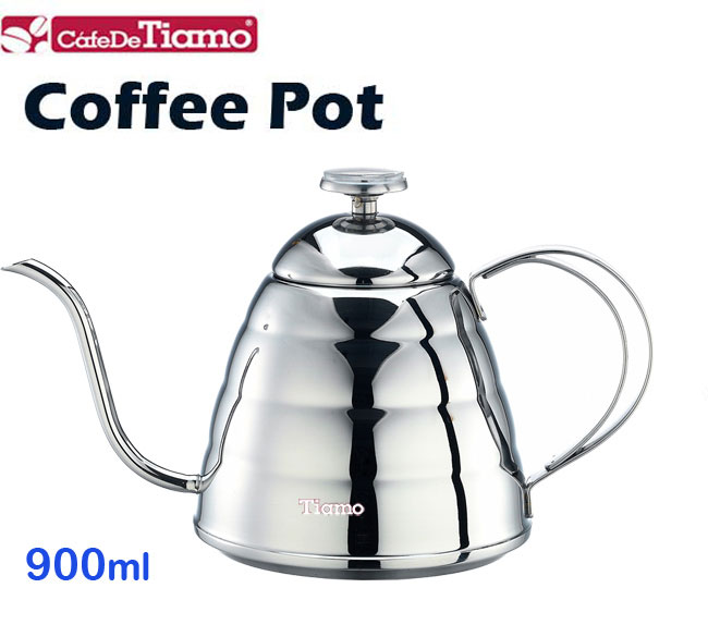 Tiamo 1205G 不鏽鋼細口壺【溫度計珠頭】900ml (HA1626)