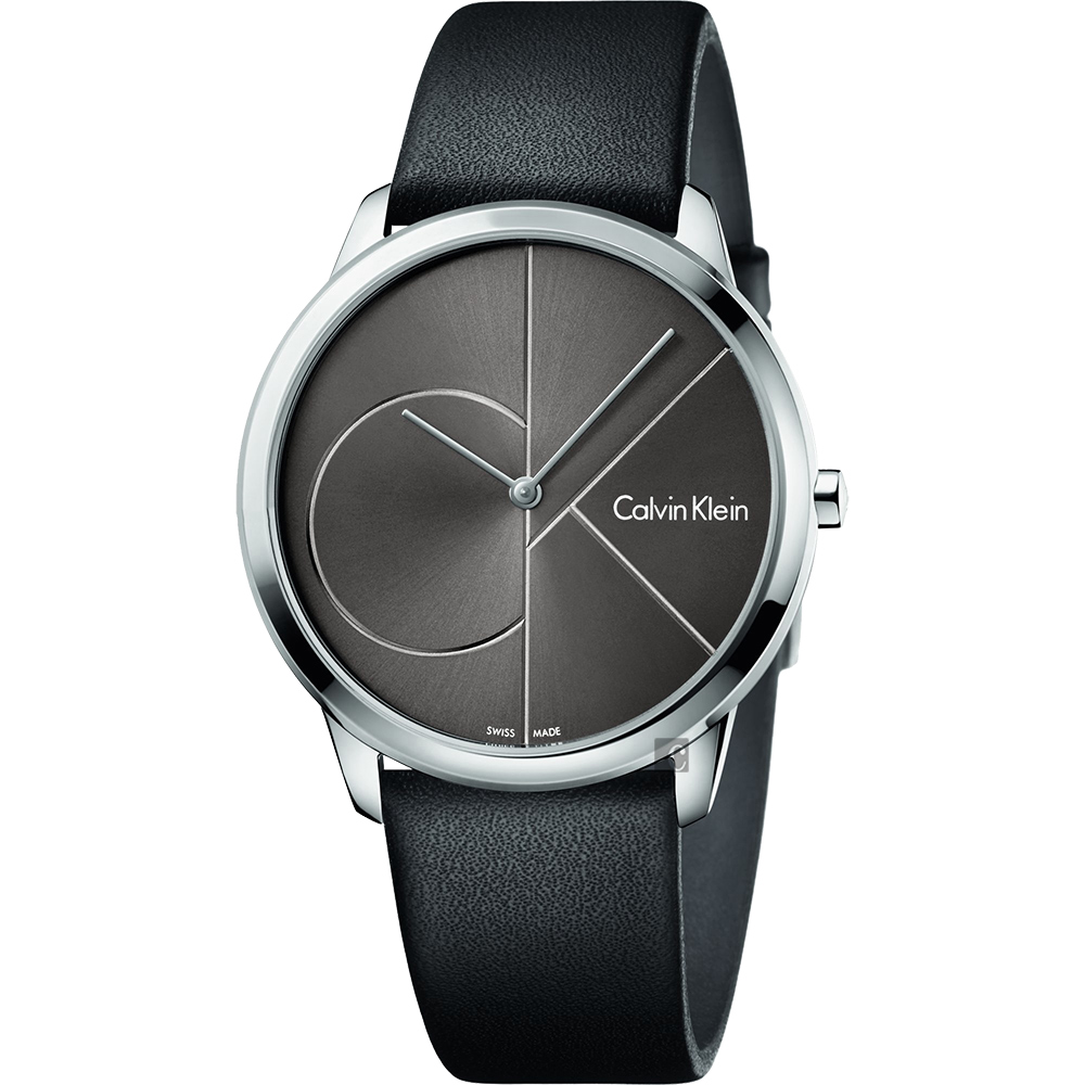 Calvin Klein CK Minimal 經典大LOGO手錶-黑/40mm