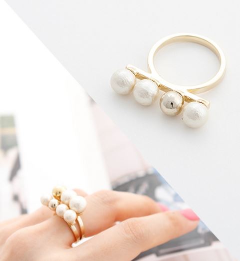 JewCas Ring Series系列棉珍珠戒指(金)_JC2136