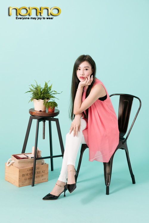 nonno 時尚漆皮尖頭細跟鞋-黑