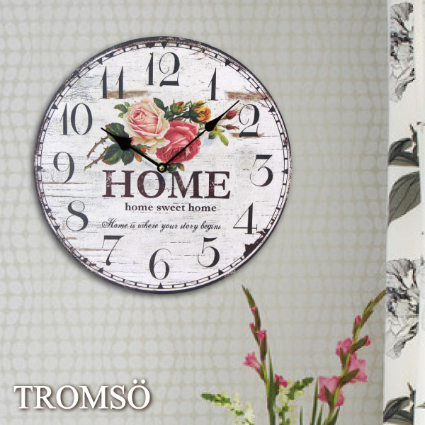 TROMSO無框畫時鐘-玫瑰家園(圓形)