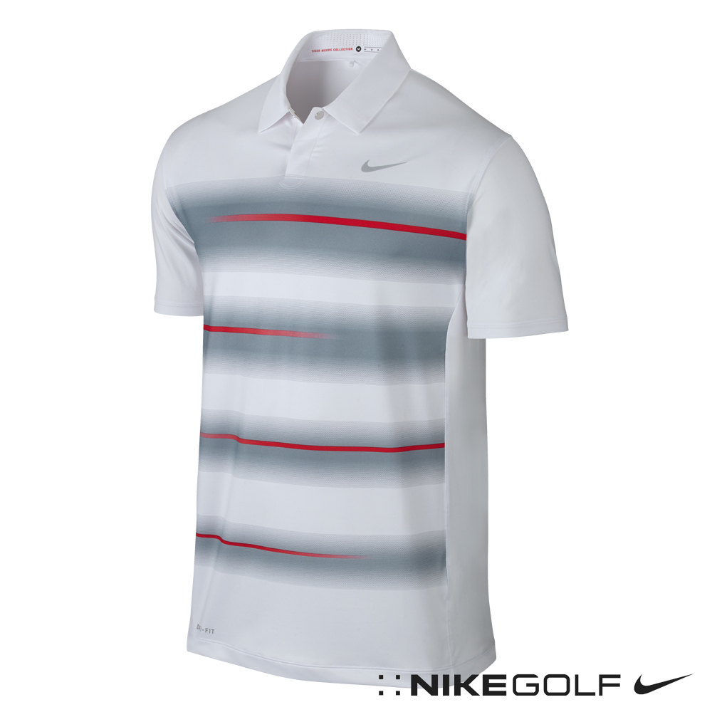 Nike Golf 老虎伍茲炫彩排汗短袖POLO衫-白639832-101