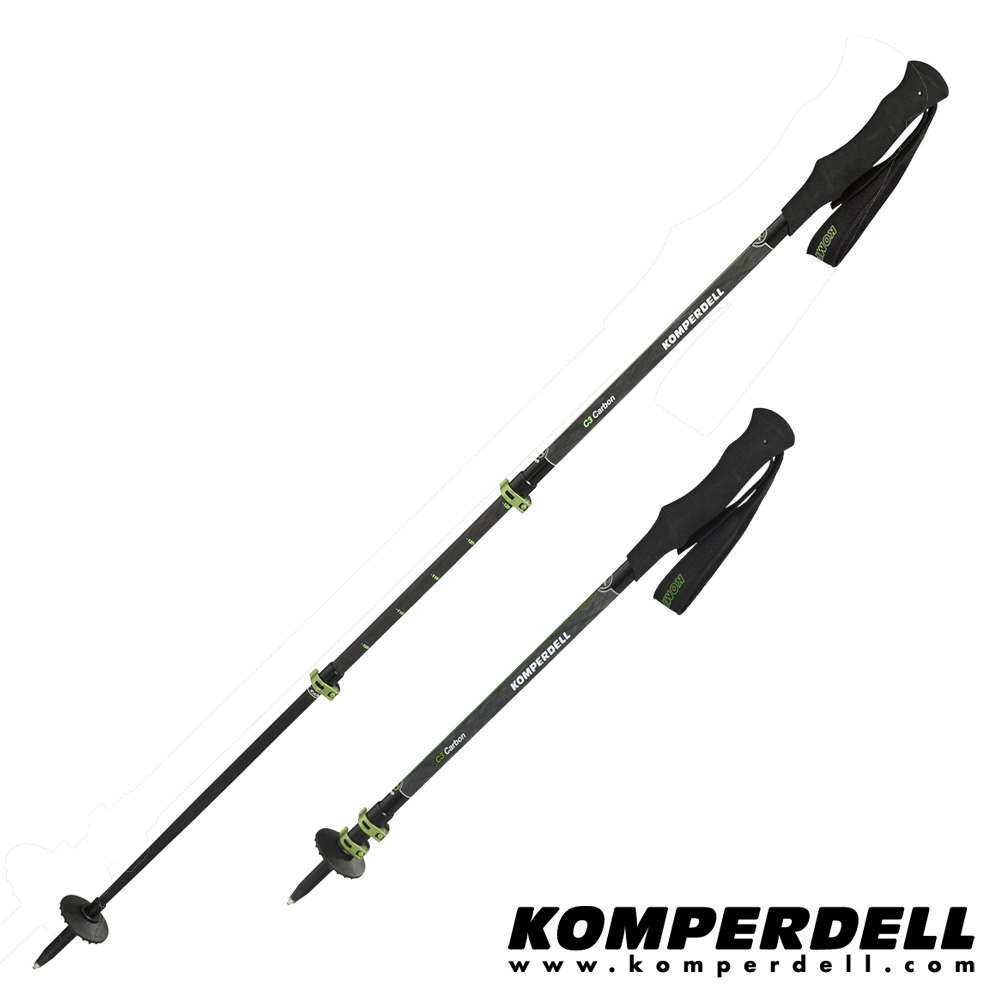 KOMPERDELL C3 Carbon Power Lock 強力鎖定登山杖(雙支銷售)