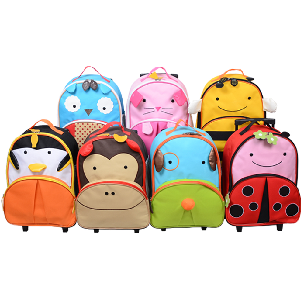 TaiCheng可愛兒童動物造型多功能背包拉杆行李箱-蜜蜂
