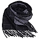 RALPH LAUREN POLO 義大利製小馬刺繡雙面配色格紋羊毛圍巾(黑/灰) product thumbnail 1