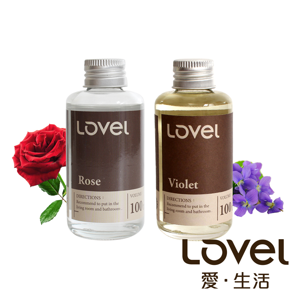【迷人精選76折】Lovel南法天然香氛擴香精油2入組(玫瑰+紫羅蘭)